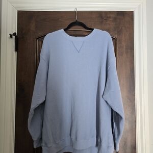 Aerie Women's Blue Waffle Knit Sweatshirt